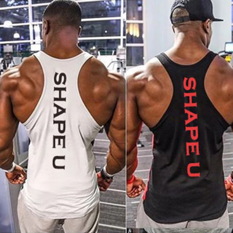 Men Solid Gym Stringer Tank Top Bodybuilding Fitness Singlets Muscle Vest gallery