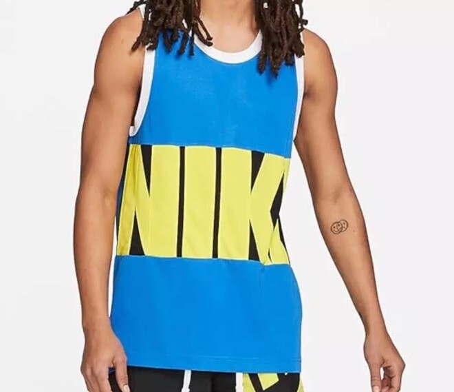 Nike Men's Dri-FIT Classic Basketball Jersey Tank Top Blue/Yellow DA1041-403 gallery