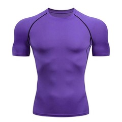 Men Compression Running T Shirt Fitness Tight Short Sleeve Tshirt Training Gym