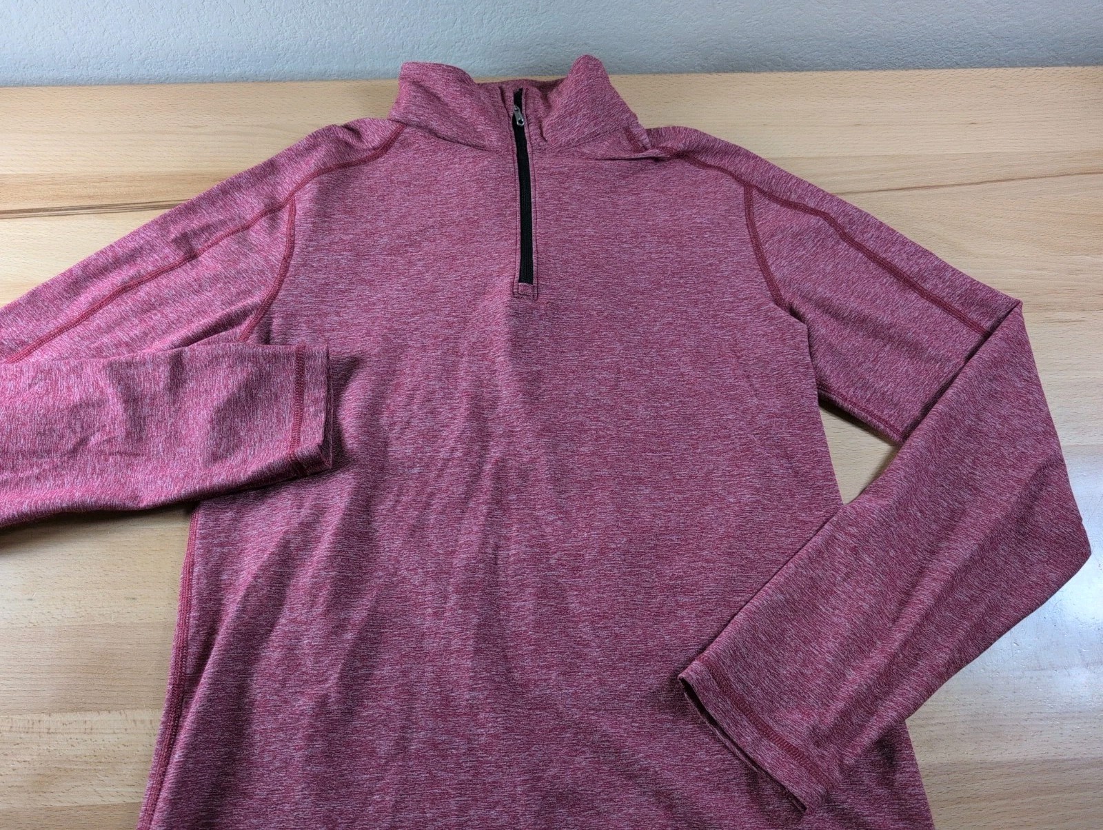 Lululemon Surge Warm 1/2 Zip Mens Small Heathered Red Long Sleeve Pullover gallery