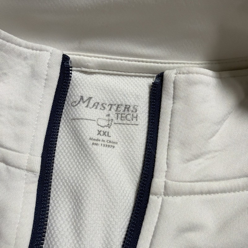 Masters Tech Quarter Zip Pullover White Augusta National Logo Golf Large XLMens gallery
