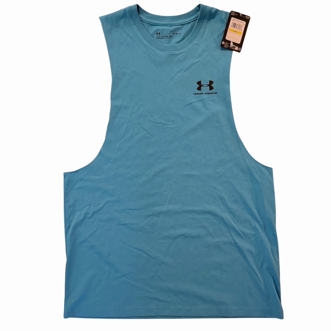 Under Armour Tank Top Mens Sz M Blue Left Chest Cut-Off Loose Fit Activewear New gallery