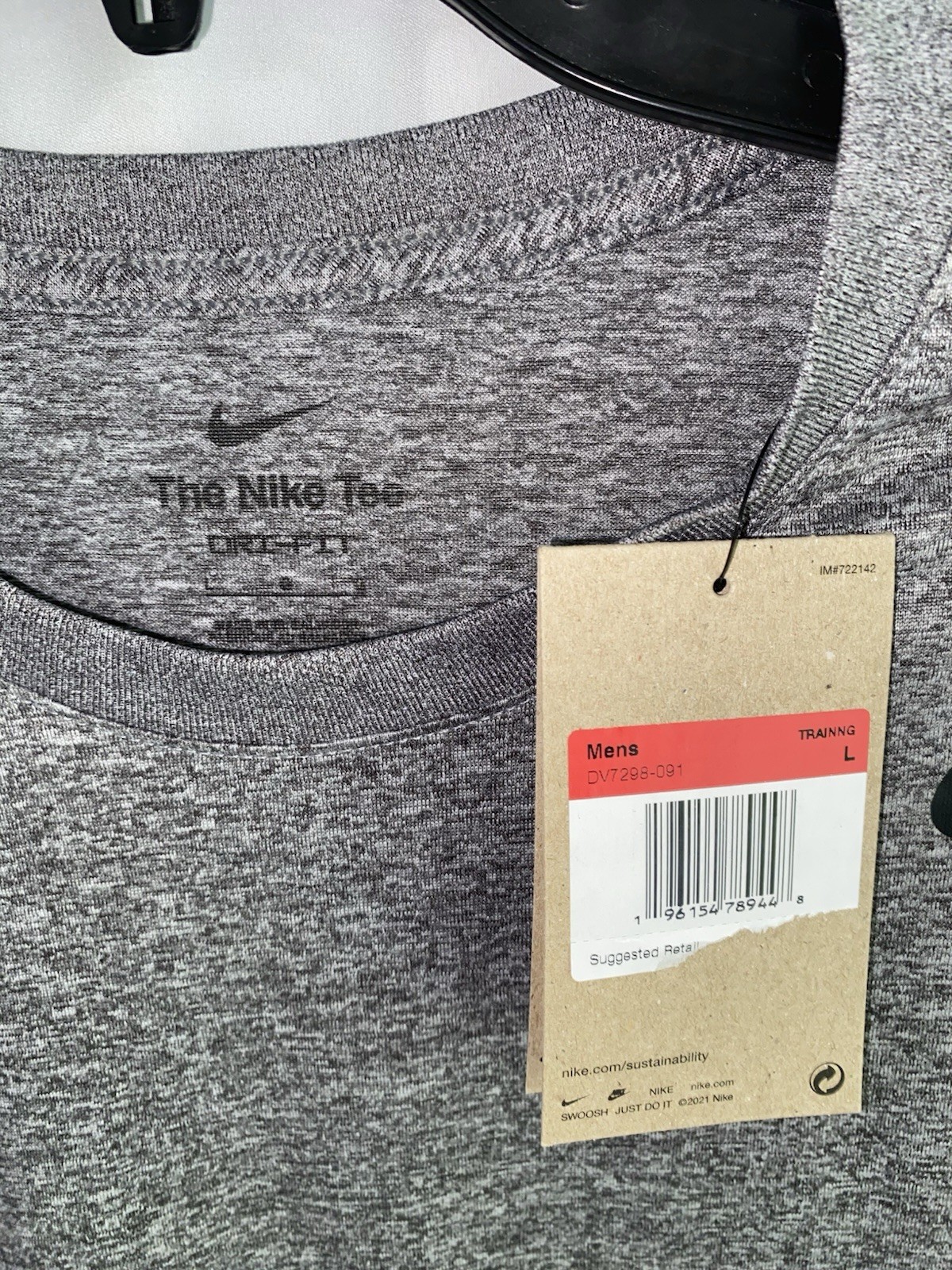 NWT Nike Team Legend Shirt Men's Large Gray Long Sleeve Dri Fit Training DV7298 gallery