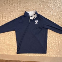 Men’s UPenn Lacrosse 1/4 Zip Pullover Polo Mock Neck Logo Long Sleeve L