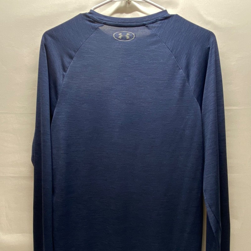 Under Armour Heat Gear Unisex Medium Heathered Navy Stretch Loose Fit EUC gallery