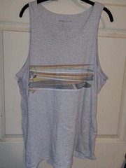 Speedo Men’s Size L Gray Tank Top Featuring Surfboard Graphic On Front