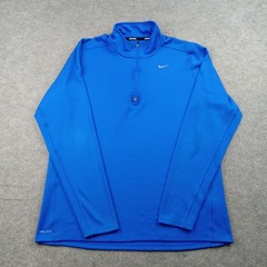 Nike Pullover Mens Large Blue Running Dri-FIT 1/4 Zip Long Sleeve Top 547793-439