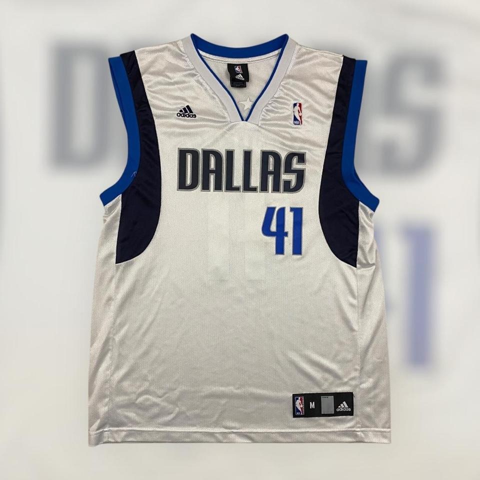 00s NBA Dallas Mavericks Dirk Nowitzki Basketball Jersey Adult M White