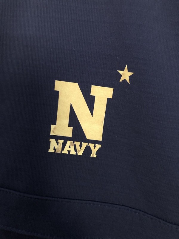 Mens Under Armour US Navy Quarter Zip Pullover size L VGUC lettering peeling gallery