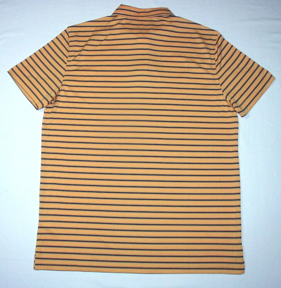 IZOD Golf Men's 2-Button Swing Flex Polo Shirts, UPF-15, Striped Pumpkin, L, New gallery