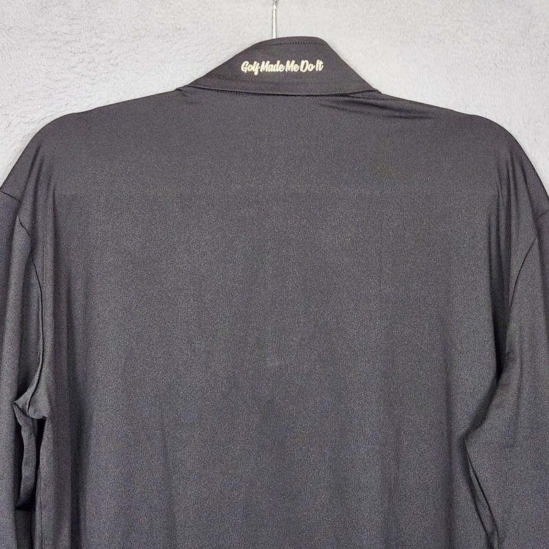 Golf Made Me Do It Pullover Mens Medium Black 1/4 Zip Long Sleeve Golf Stretch gallery