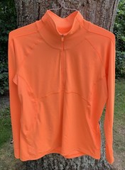 Adidas Climalite Orange Quarter-Zip Long Sleeve Shirt Top Size XL Unisex EUC