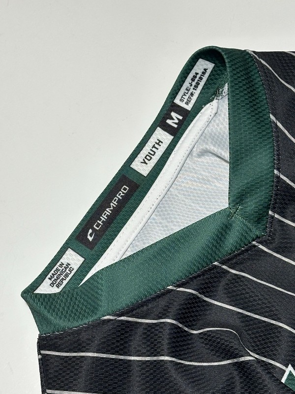 Champro Youth Medium Baseball Jersey Westlake #28 Freiman Black Green Pinstripe gallery