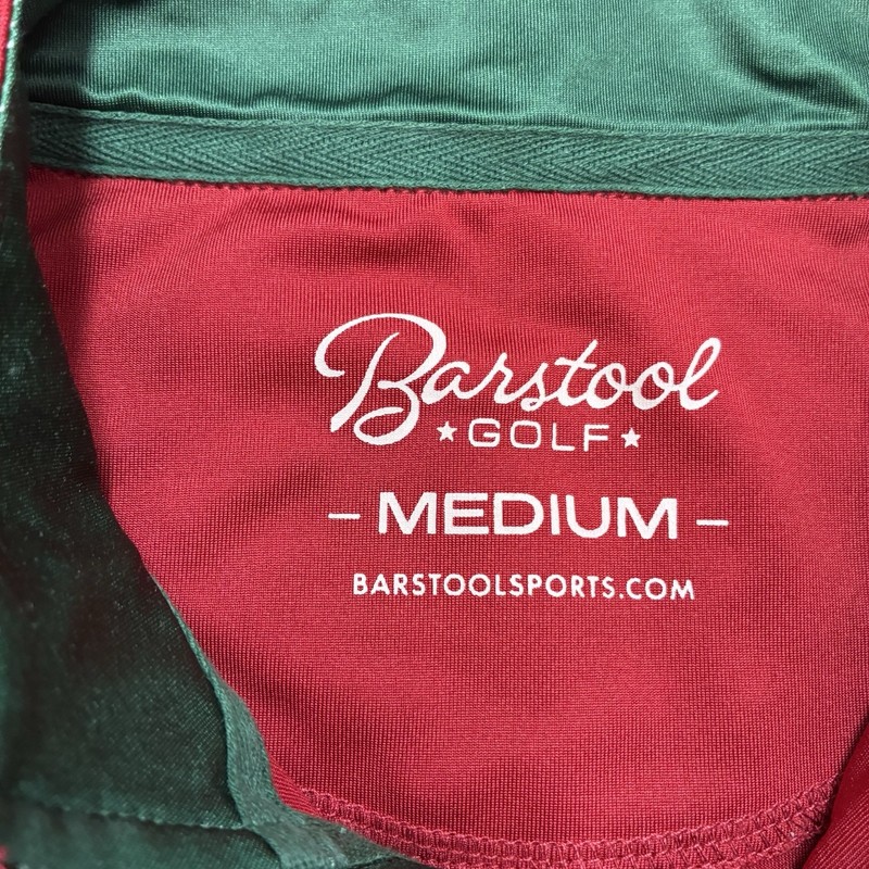 Barstool Sports 1/4 Zip Pullover Mens Medium Red Green Holiday Performance Golf gallery