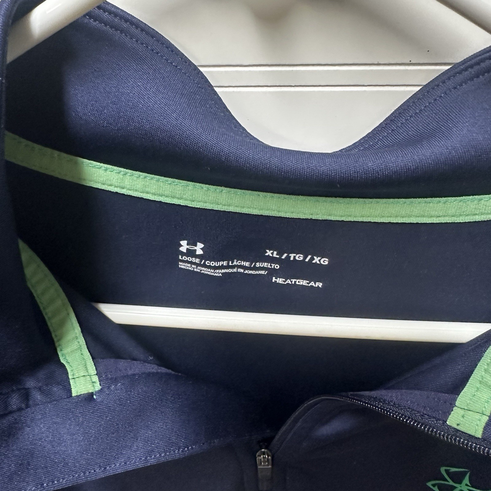 Under Armour Fish Hunter Tech 1/4 Zip Shirt Heat Gear Loose Fit XL Navy gallery
