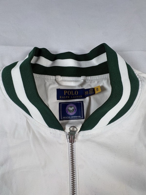 Men’s 2022 Ralph Lauren Wimbledon Bomber Jacket White Size 2XL gallery