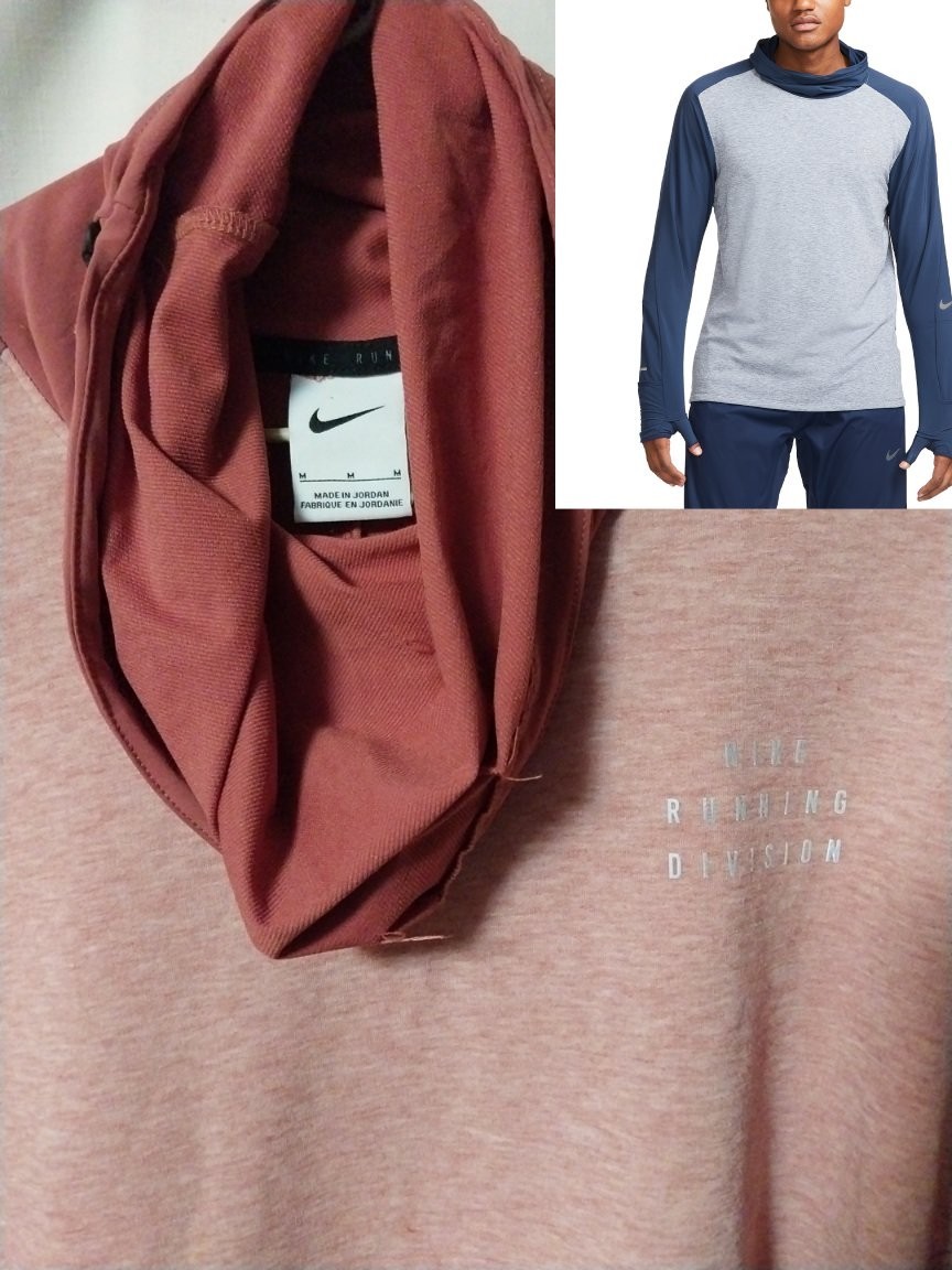 Nike Therma-Fit Run Division Wool Blend Men's M Cowl Neck Pullover Clay NWT $99 gallery