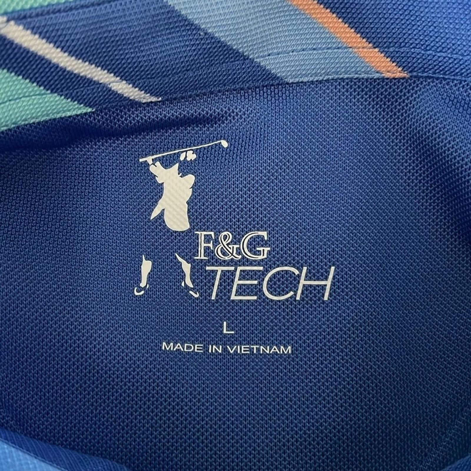 F&G Tech Striped Polo Size Large gallery