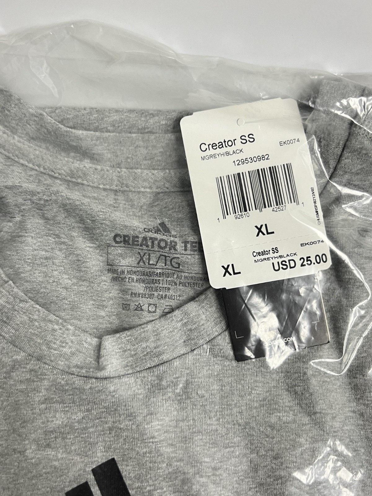 Adidas - Creator - Men's Short Sleeve T-Shirt - Grey - X-Large - EK0074 gallery