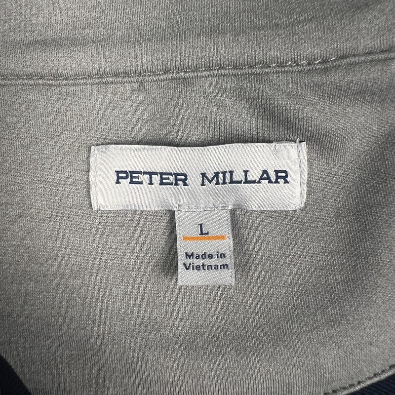Peter Millar Golf Perth Quarter Zip Performance Pullover Large Mens Blue Active gallery