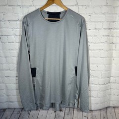 Lululemon Mens Grey Black Long Sleeve Mesh Training Shirt Activewear Top