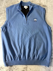 Cutter Buck Lined Golf Vest Mens XL CB WindTec 1/4 Zip Sweater Pullover Cotton