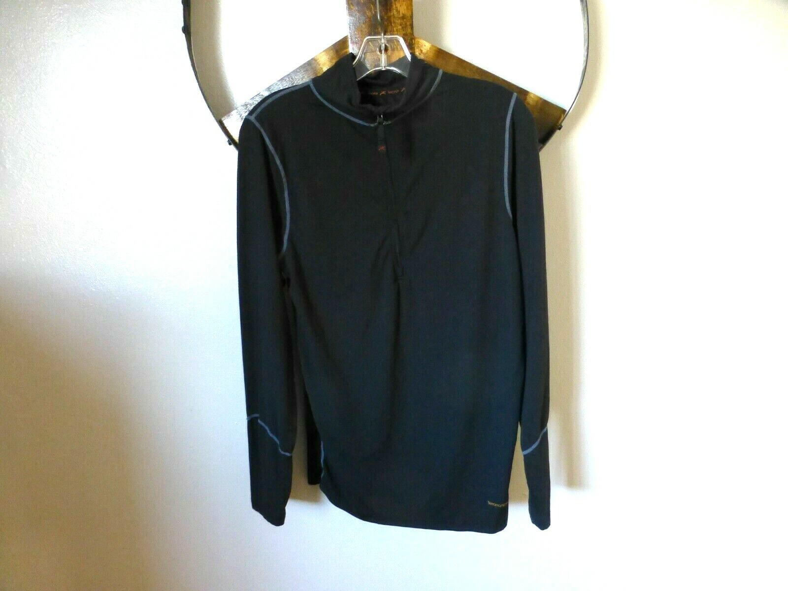 TERRAMAR Climasense 1/4 Zip Pullover Baselayer Shirt Black Men's S Thumbholes gallery