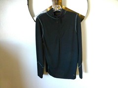 TERRAMAR Climasense 1/4 Zip Pullover Baselayer Shirt Black Men’s S Thumbholes