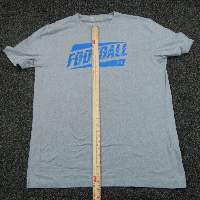 Under Armour Shirt Adult Large Gray & Blue HeatGear Football Breathable Gym Mens gallery