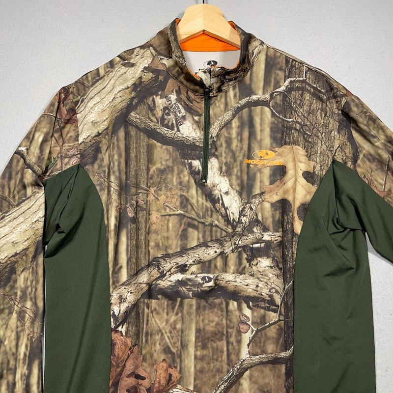 Mossy Oak Break-Up Infinity Men Medium 1/4 Zip Pullover Camo Hiking Hunting gallery