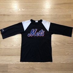 Vintage New York Mets Jersey Youth L Made In USA Majestic Long Sleeve