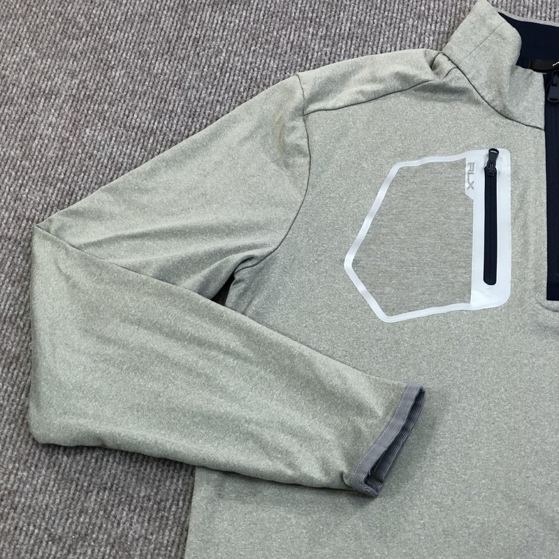 RLX Ralph Lauren Pullover Mens Medium Gray 1/4 Zip Performance Golf Pocket Top gallery