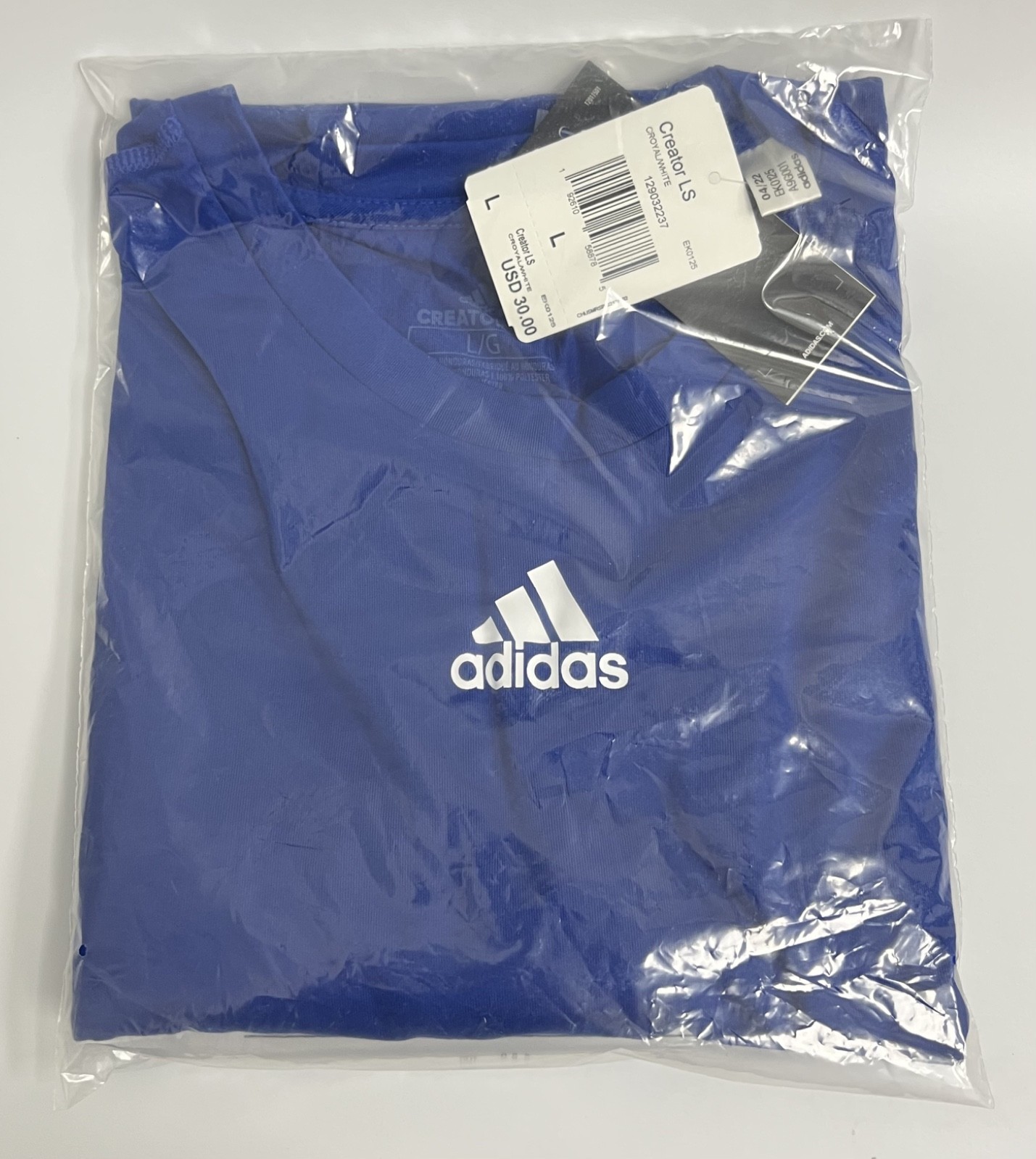 Adidas - Creator - Men's Long Sleeve T-Shirt - Royal Blue - Large - EK0125 gallery