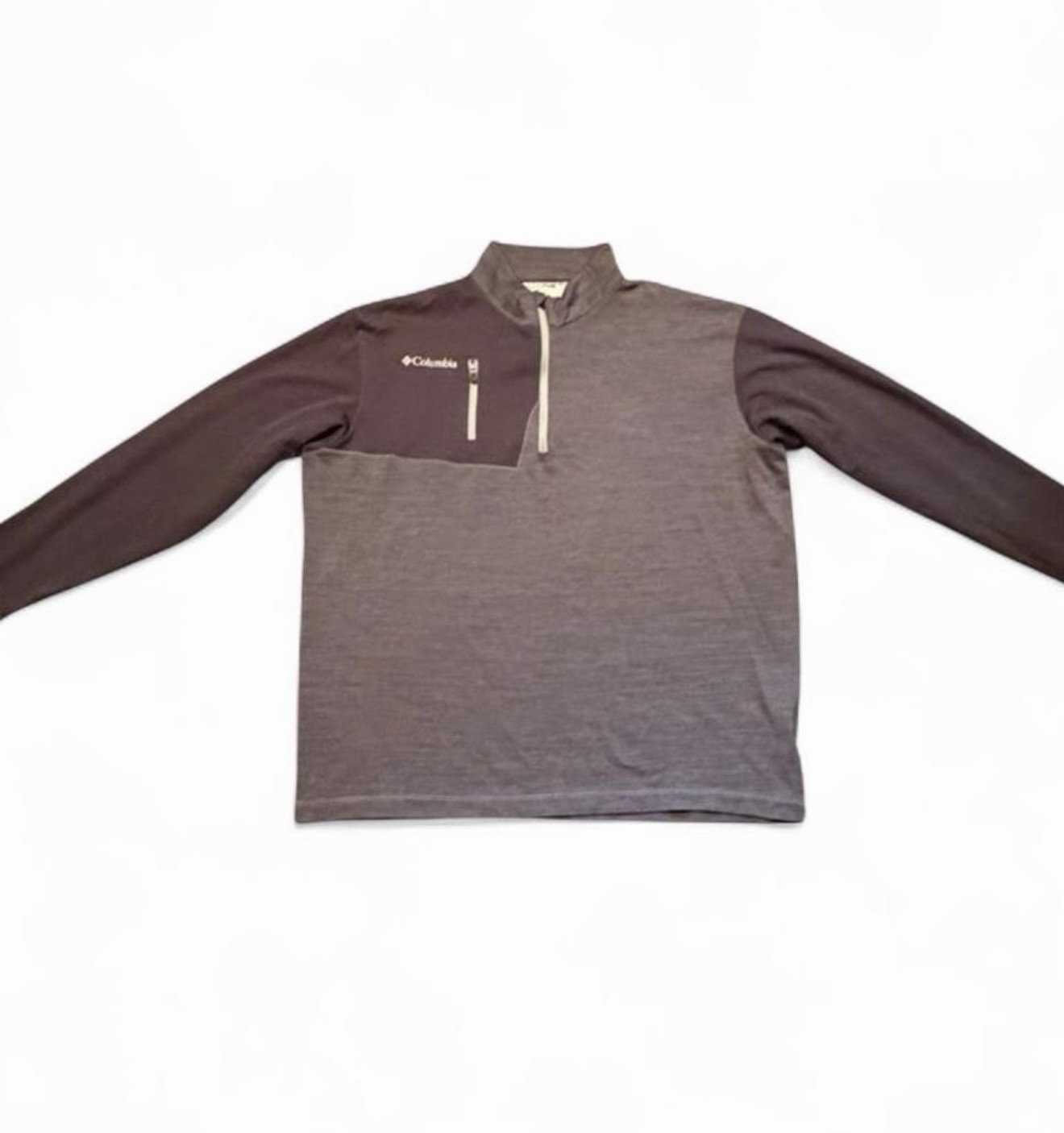 Columbia Golf Quarter Zip Pullover Mens XL Gray Brown Lightweight Long Sleeve gallery