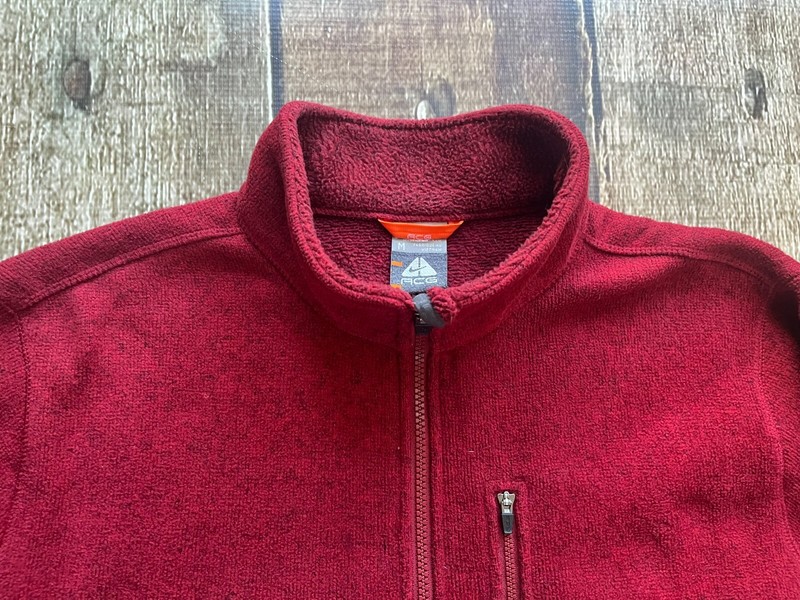 NIKE ACG 1/2 ZIP TECH SWEATER RED GRAY MENS MEDIUM EXCELLENT CONDITION gallery