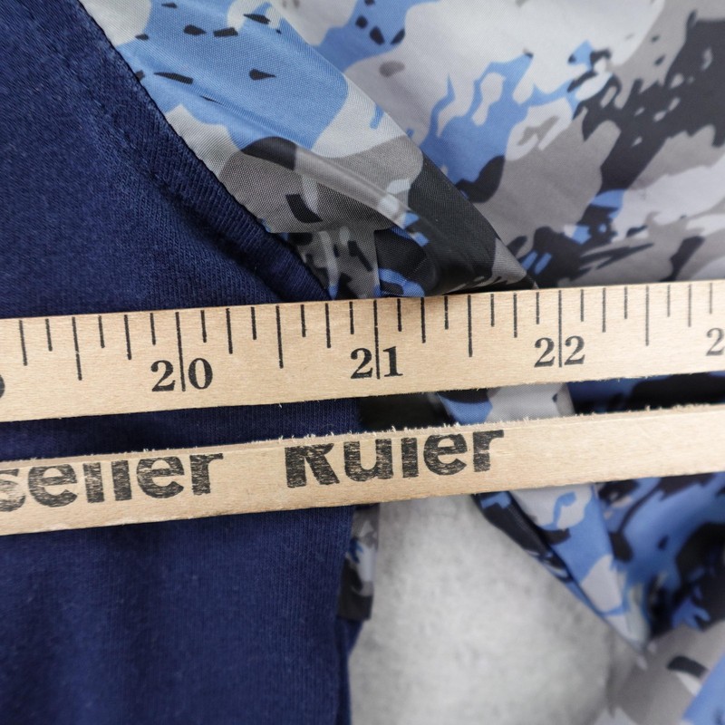 Under Armour Jacket Mens Large Fitted Blue Camo Wind Anorak Pullover 1/4 Zip gallery