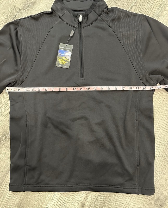 Pebble Beach Performance Men’s Preppy Quarter Zip Black Small Golf Pullover NWT gallery
