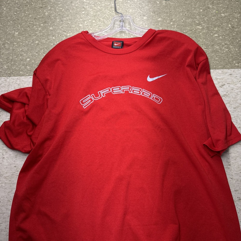 Nike Shirt Mens Extra Large Red Superbad Tri Bolt Revolution Athletic Drifit Tee