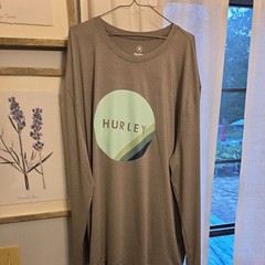 Hurley Shirt Mens 2XL Gray Long Sleeve Surf Logo Graphic Rashguard Tee Beach