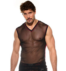 Gregg Homme THORN Muscle Shirt Soft See-Through Tank Top Black 200022