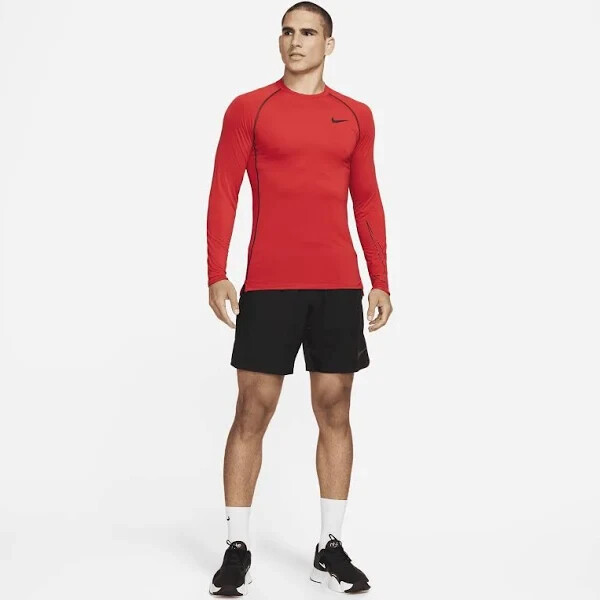 Nike Pro Men Dri-Fit Slim Longsleeve Trainng Top in Red/Black OR Red/Gray gallery