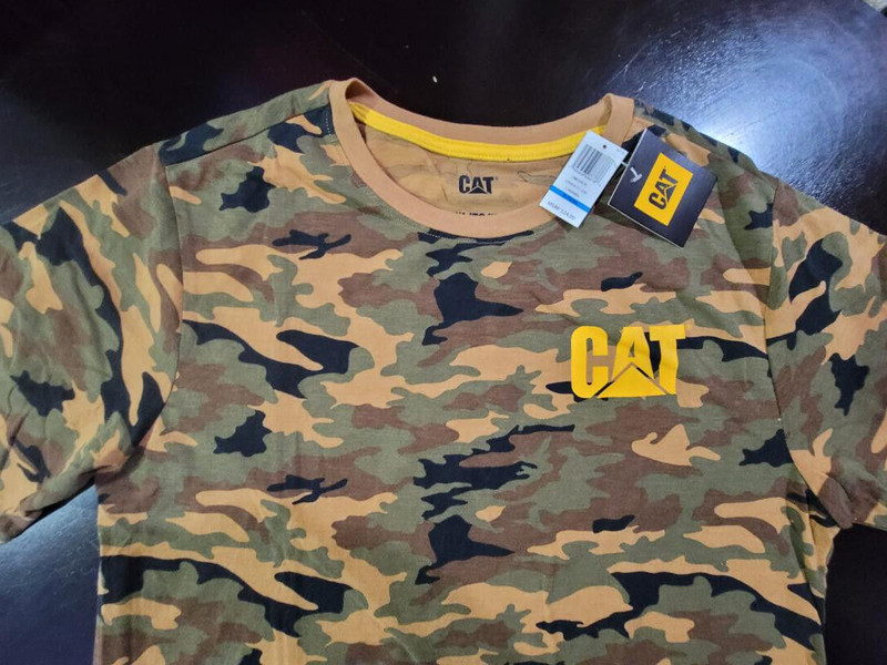 CAT MEN'S Short Sleeve PERFORMANCE Camo Cotton TEE SHIRT Size XL gallery