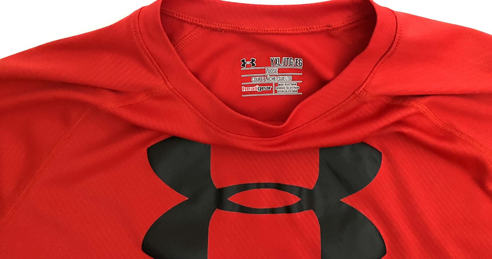 Youth UNDER ARMOUR Tech HeatGear YXL Loose Long Sleeve Shirt - Red - Big Logo gallery