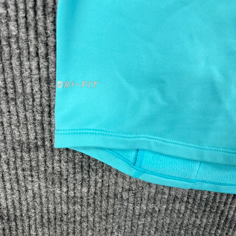 Nike Dri Fit Fleece Lined Pullover Mens Large Teal Blue Long Sleeve 1/4 Zip gallery