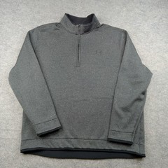 Under Armour Pullover Mens 2XL Gray ColdGear 1/4 Zip Long Sleeve Athletic Top*