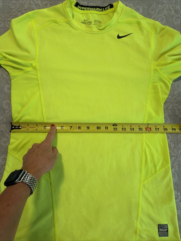 Nike Hyper warm lite M fitted neon yellow long sleeve pro combat shirt gallery
