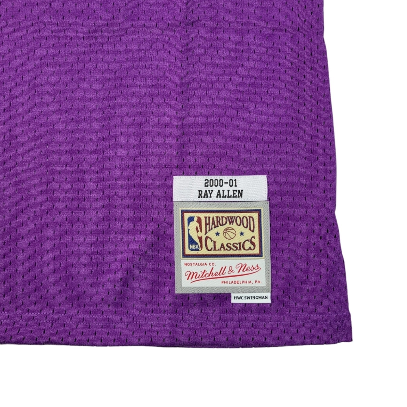 MSRP $135, Mitchell & Ness 2000-01 Milwaukee Bucks Ray Allen #34 Purple Hardwood gallery