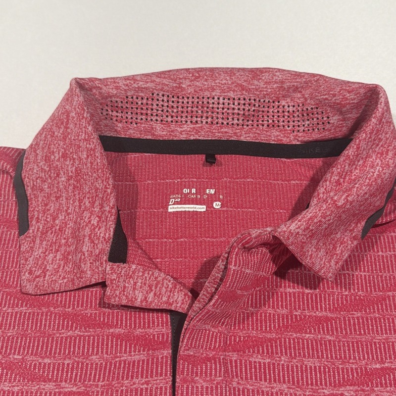 Nike Golf Dri-FIT Tour Performance Mens M Polo Shirt Heather Pink Hidden Buttons gallery