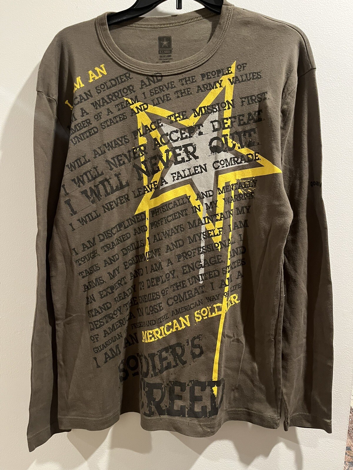 U.S. ARMY Soldier's Creed Army Strong L/S Shirt Brown X-large Free Shipping gallery