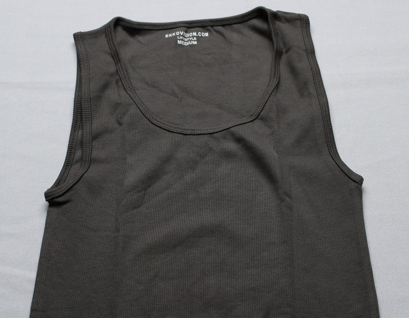 Ekkovision Men's Solid Ribbed Active Lifestyle Tank Top EJ3 Shadow Medium NWT gallery